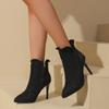 Women Boots 2024 New Spring Pointed Toe Stiletto Ankle Boots Women Fashion Side Zipper Large Size High Heels Shoes for Women