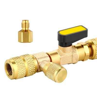 Outil de démontage et d'installation de noyau de valve R410A avec double taille SAE 1/4 et 5/16 ports, outils de réparation de ligne de climatisation R22