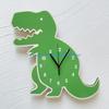 XXUB Learning Clock for Kid, Cartoon Dinosaur Wall Clock Silents Movement Clock Wooden Wall Clocks Living Rooms