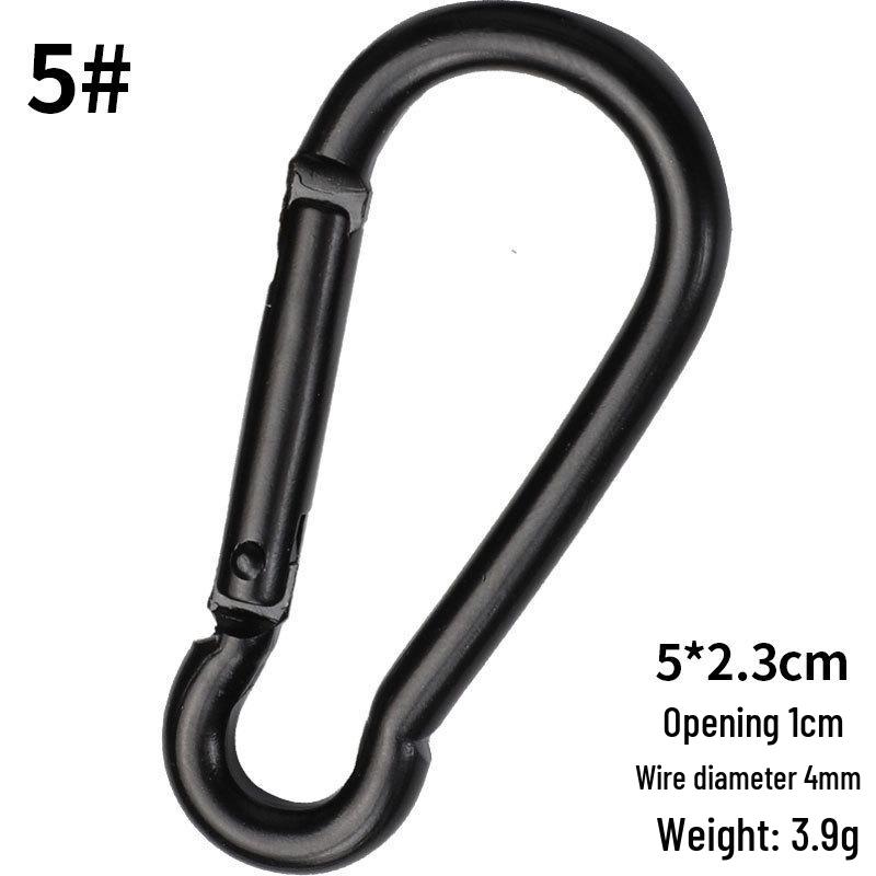 D-Shaped Black Aluminum Carabiner Bluetooth Earphone Case Hook Keychain Ornament