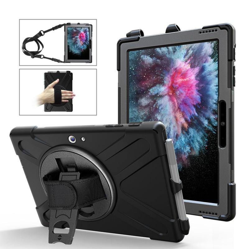 Leather Protective Case for Microsoft Surface Go 2/3, 10-Inch Tablet with Strap