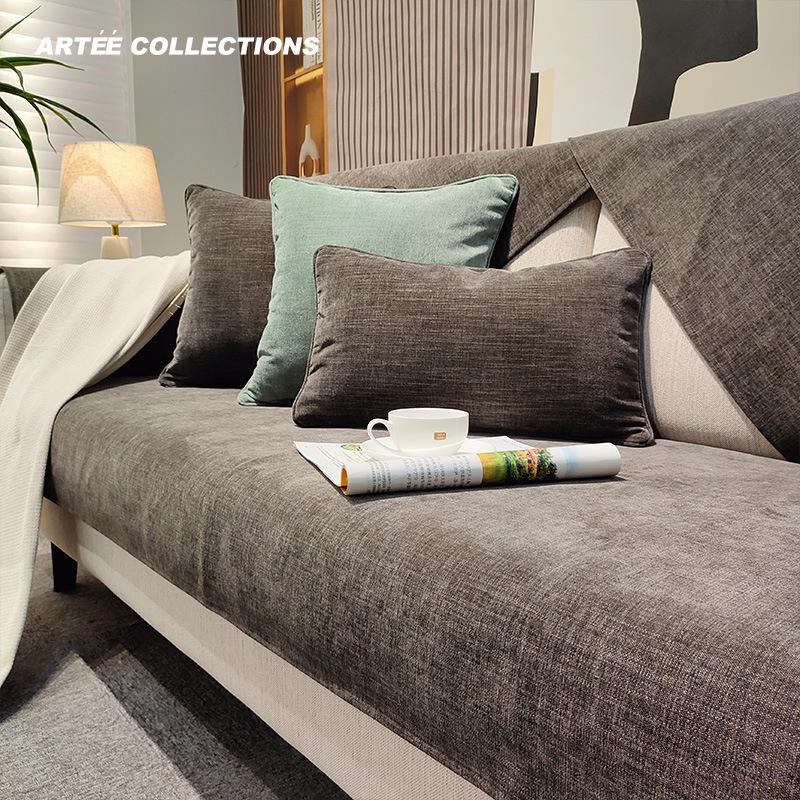 Nový moderní žinylkový potah na pohovku Jednoduchost potah na pohovku Jednobarevný protiskluzový polštářek na pohovku chránič na pohovku pohodlný potah na pohovku