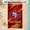 Strandtuch San Francisco 49ers Benutzerdefinierter Name Text Personalisierbares Weiches Handtuch für Strand Pool Innenbereich Wohnkultur Geschenk