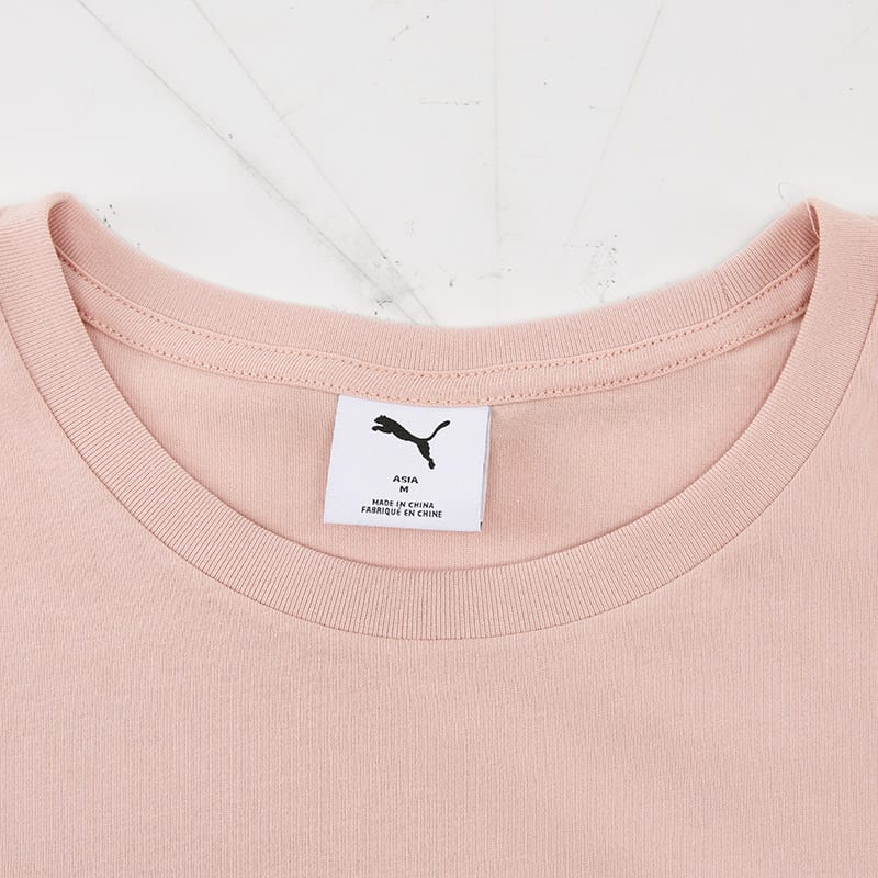 Puma ESS T Shirts Unisex Pink Orange Crew Neck Moderate 697103-89