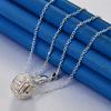 925 Sterling Silver 16-30 Inch Exquisite Round Pendant Necklace for Women's Fashion Wedding Accessories, Jewelry Gifts