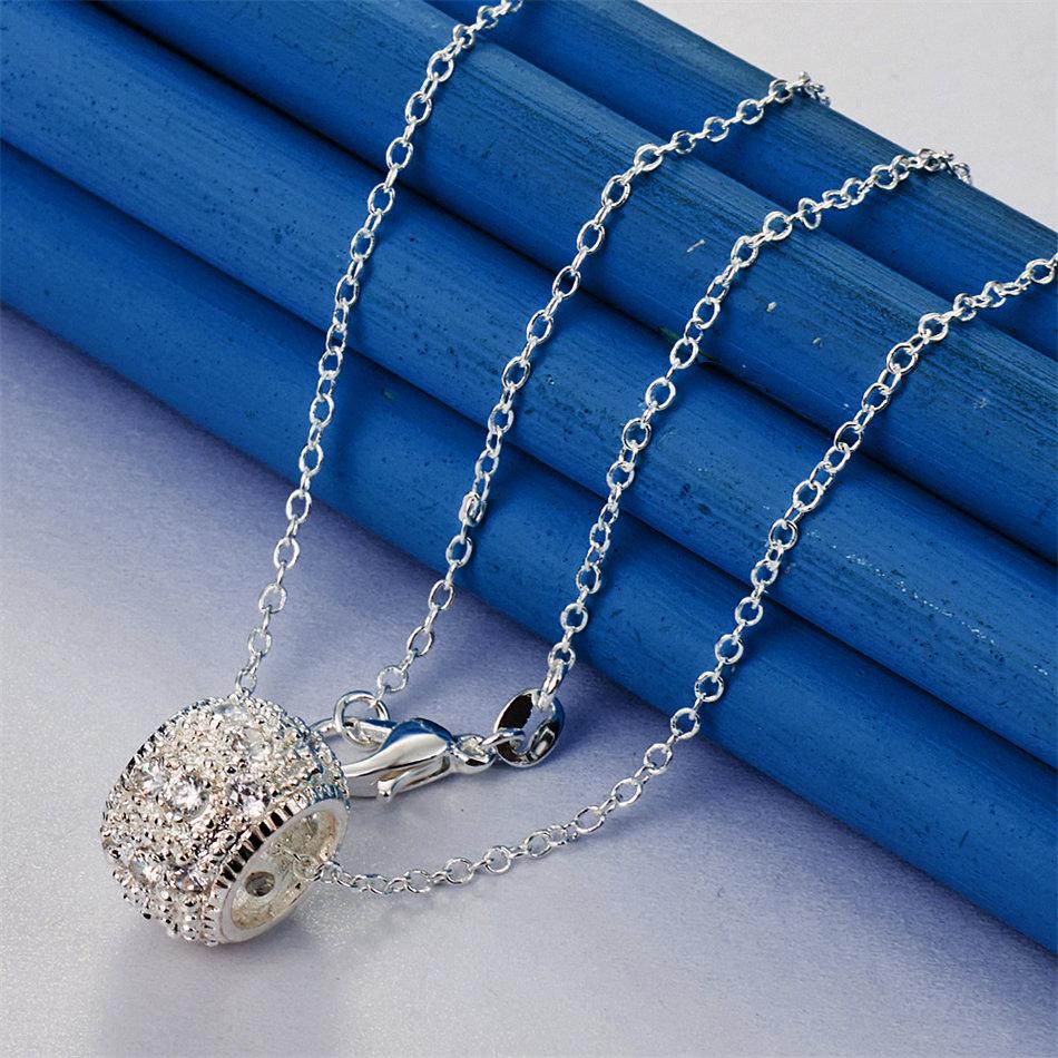 925 sterling silver 16-30 inch exquisite round pendant necklace for women's fashion wedding accessories, jewelry gifts