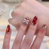 2026 Autumn/Winter Red Cherry Cat Eye Lion Dance Wearable Armor - Elegant Skin-Whitening Handmade Nail Art