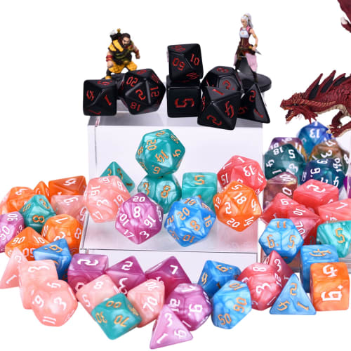 RPG Dice Set, 30 x 7-Die DND Polyhedral Dice (210 Pieces) with Large Drawstring Bag for Dungeons and Dragons Tabletop Roleplaying Games