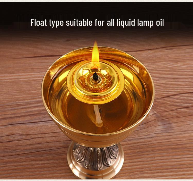 Ghee-Lampenhalter für die Anbetung: Reines Kupfer Messing Ewiges Licht für Buddha-Altar, Kompatibel mit essbarem Sesamöl.