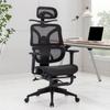 VECELO Office Mesh Desk High Back Work Chair with Rocking Lumbar 3D with Computer Home Office Black Japanese Chair, Headrest, Chair, Footrest,