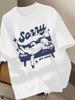 Oversized Cotton T-shirt with a Print
