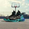 Anta Kids Thunderbolt Slip-On Rotating Buckle Non-Slip Wear-Resistant High-Top Basketball Shoes Men Basketball Shoes Black Green 312441107-1