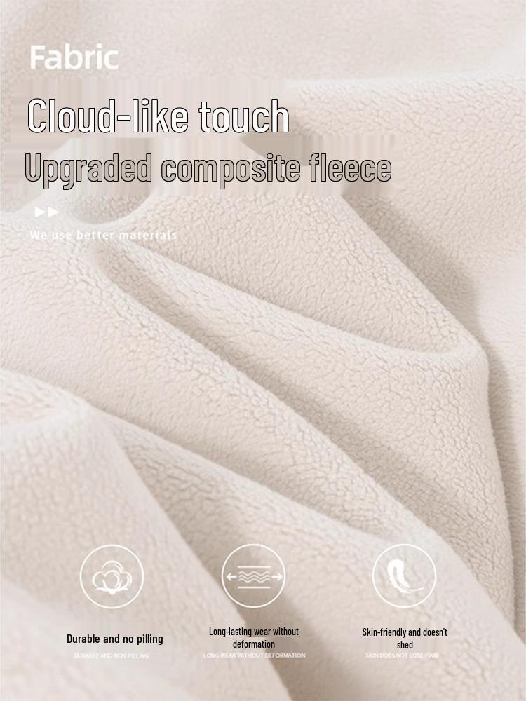 Women's Fleece Jacket with Lamb Wool Lining - Warm Zip Cardigan for Autumn/Winter