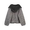 ELLE French Knit Hooded Shawl Fashion Single-Breasted Design Casual Loose Versatile Long Sleeve Plush Coat Women Outerwear EF53027