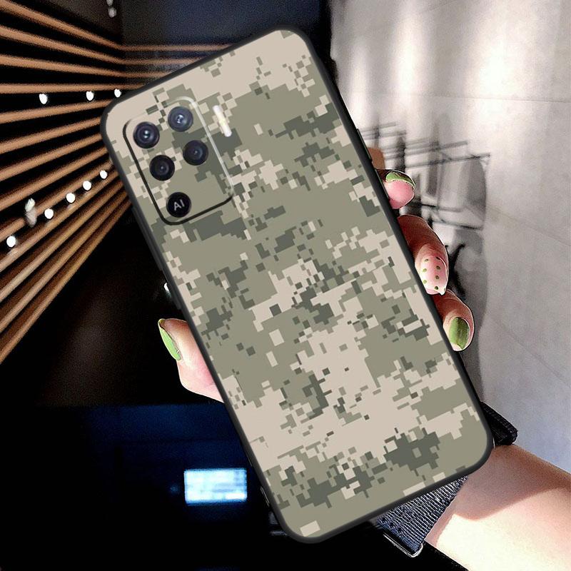 US ARMY Digital Camouflage Case For Oppo A74 A54 A94 A80 A60 A40 A18 A38 A58 A78 A98 A96 A76 A16 A15 A17 A57 A77 A5 Pro