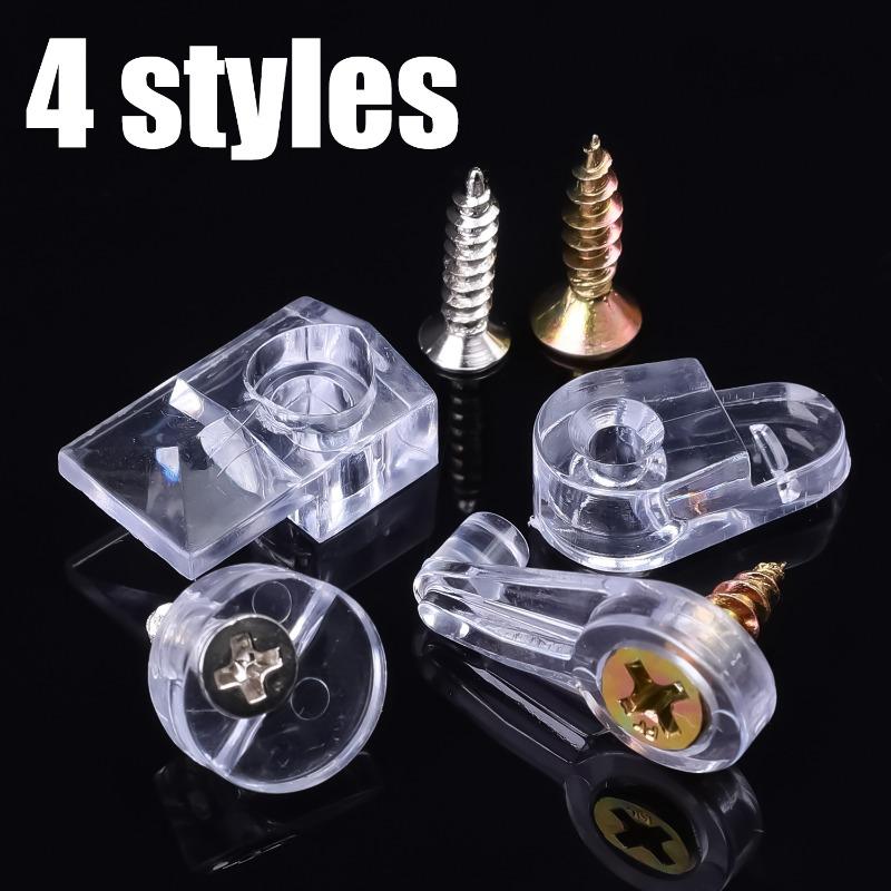 10-200Pcs Glass Retainer Clips Kit with Screws for Fixing Glass Cabinet Doors Windows Home Improvement Hanging Hardware Tools