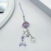 Purple Fishtail Beaded Mobile Phone Chain Small Pendant Camera Chain Cute Niche Ins Style Pendant Mobile Phone Chain