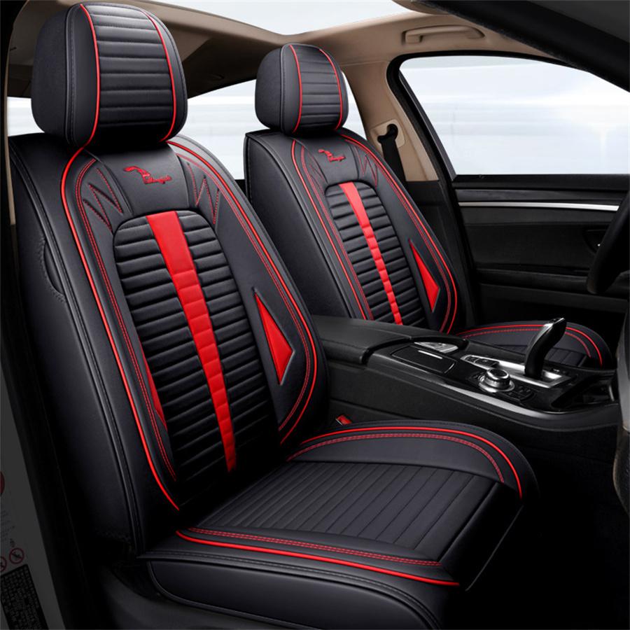 Luxury PU Leather car Cushion Seat Covers Car-styling Full Surrounded Front+rear Cushion 5-Seats For all Seasons