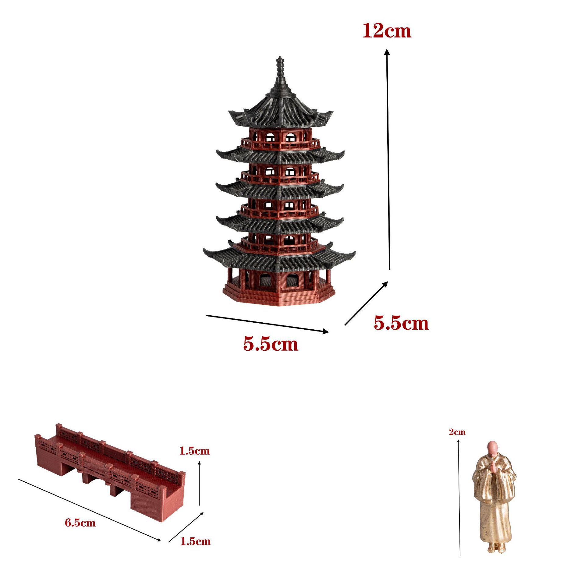 Chinese Ancient Architecture Bonsai: Micro Landscape Fish Tank Rockery Ornaments