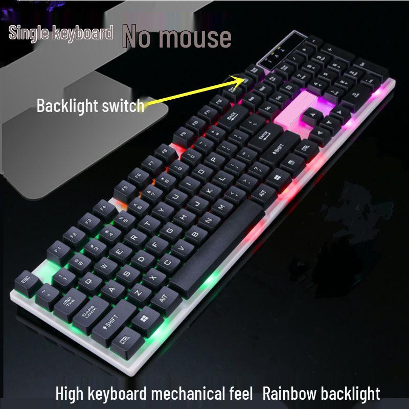 Waterproof Rainbow Backlit Gaming Keyboard & Mouse Set for Home or Office