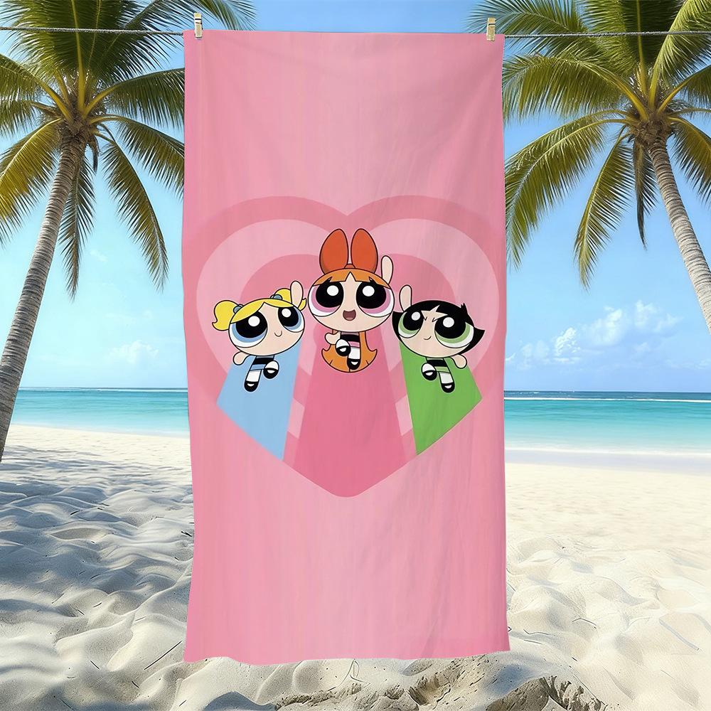 Cartoon Flying Little Policewoman Microfiber Beach Towel Quick-Drying Water-Absorbing Children'S Swimming Bath Towel Travel Portable Large Ruler