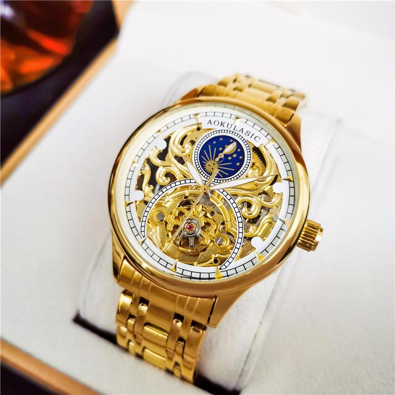 Vollautomatische mechanische Uhr, wasserdicht, leuchtend, multifunktional, für Herren