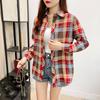 Mom Autumn Checkered Shirt Middle Aged Large Loose and Versatile Casual Shirt Bottom Shirt