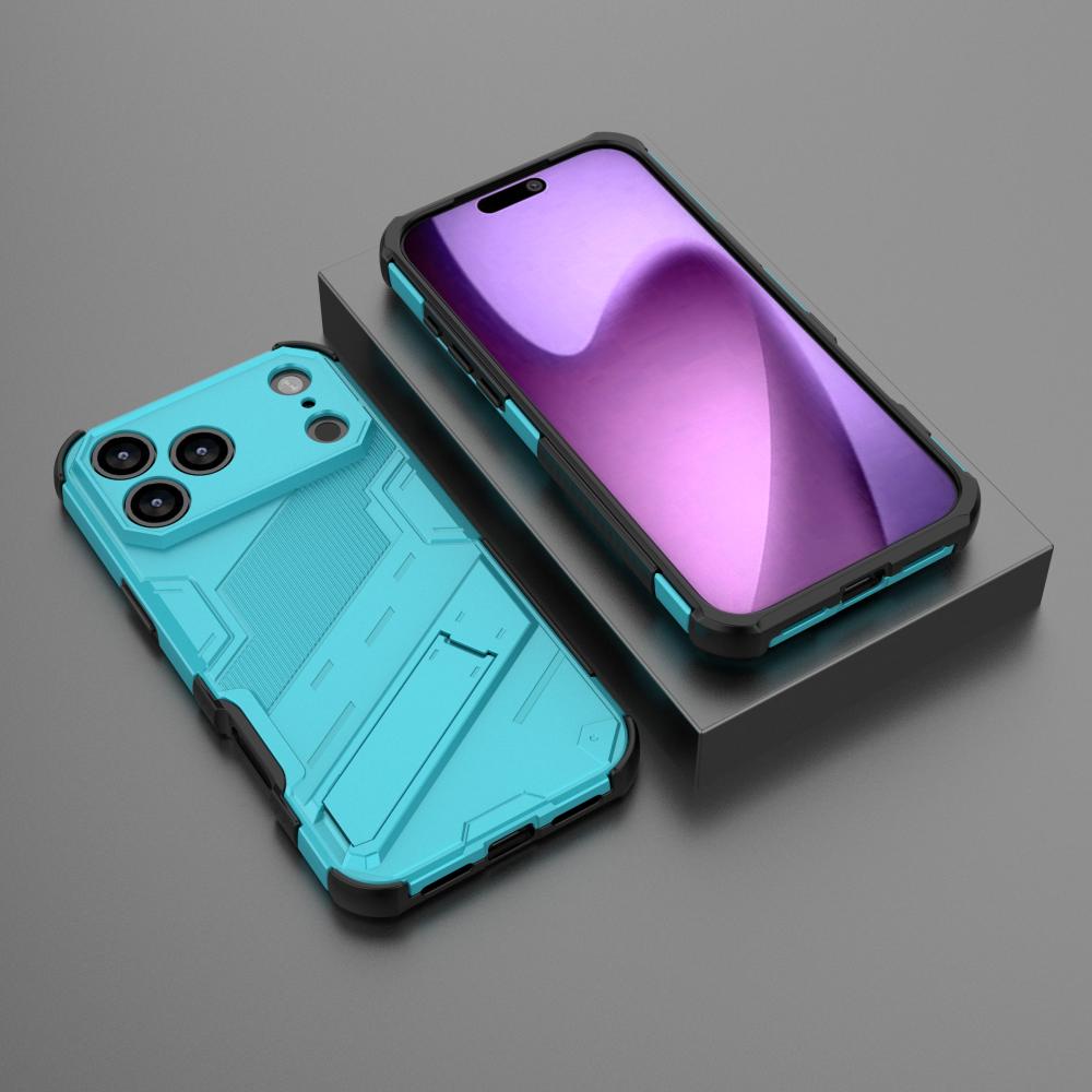 Armor Shockproof Kickstand Phone Case for iPhone 17 Pro Max 17 Air 16 Pro 15 Plus Stand Holder Magnetic Hard PC Funda Coque Case
