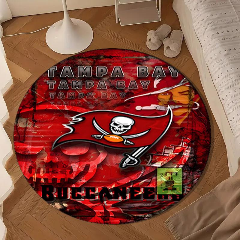 Tampa Bay Buccaneers Logo Round Mat, Anti-slip Circle Carpet Chair Rug For livingroom,Bedroom, Doormat Home Decor Gift Christmas Gifts