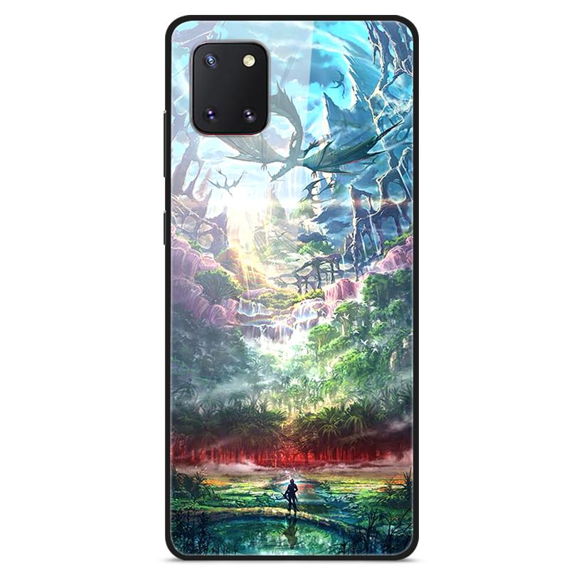 For Coque Samsung Note 10 Lite Case Tempered Glass Planet Space Cover for Samsung Galaxy Note10 Lite Case S10 Lite Glass Case