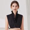 Womens Half Shirt Detachable Collar for Sweater Fungus Edge Cotton Deep V-neck Blouse Shirt Fake Collar Decorative