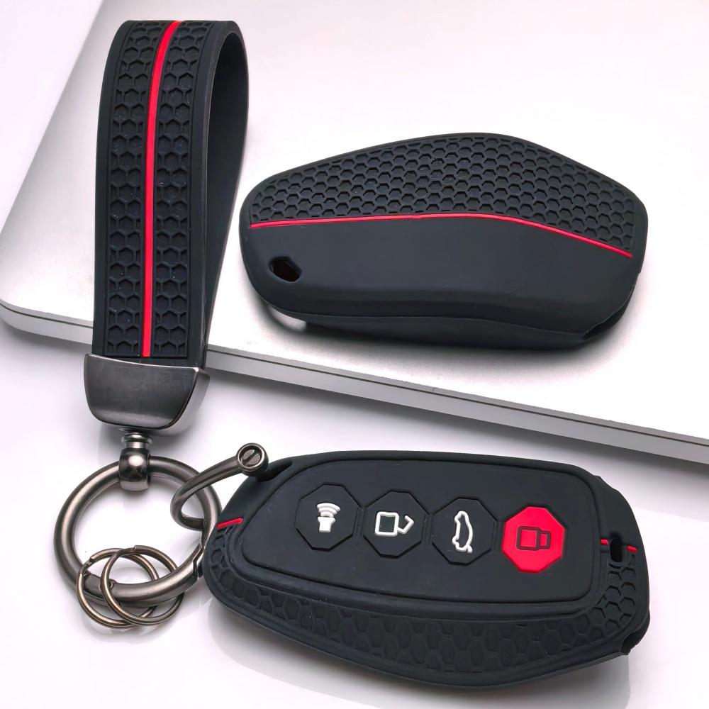 Key Fob Cover for Haval H6 Jolion Dargo M6 with Keychain Anti-Scratch Surface Shockproof Structure Soft Grip Texture Easy Install Design