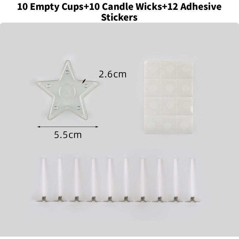 Heart 10pcs Shaped Tea Light Candle Cups Wicks Clear Love Wax Tins Making Jars