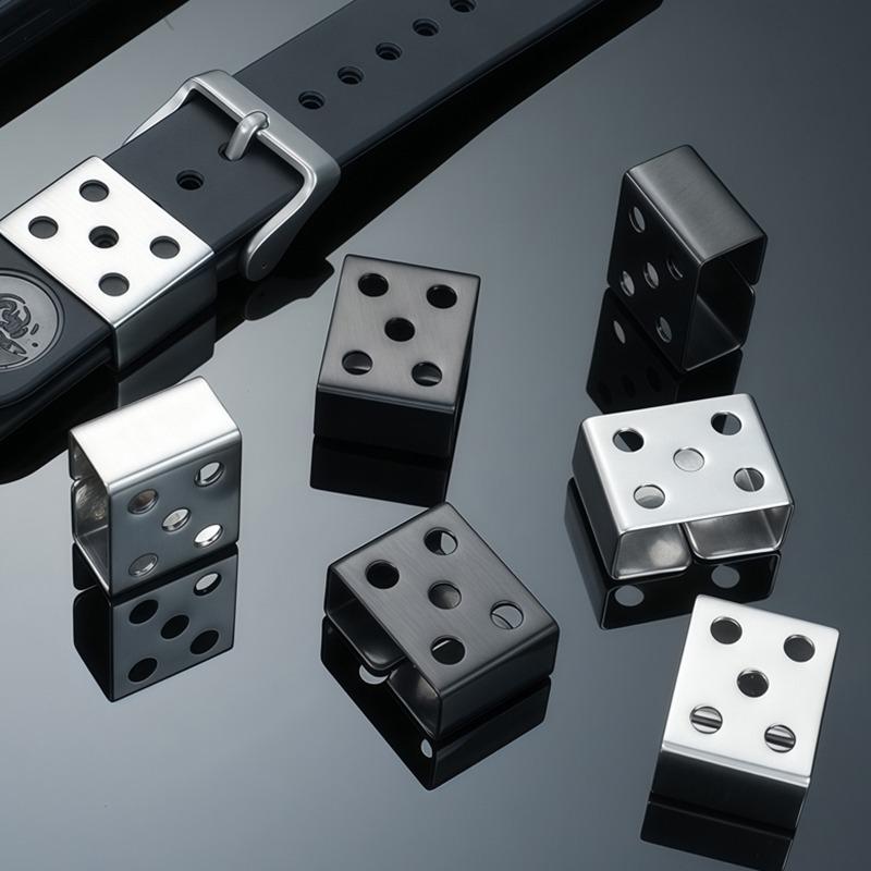 20mm Metal Movable Ring Accessory for Seiko No.5 Water Ghost Silicone Strap Holder Metal Loop Stainless Steel Ring with Tools