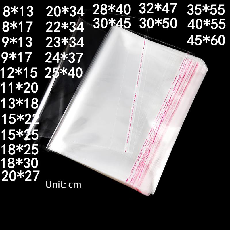 Self-adhesive Bag Shirts, T-shirts, Pockets Plastic Bags Transparent Clothing Packaging Plastic Candy, Gift, Food Packaging, Glass Paper Storage Sack