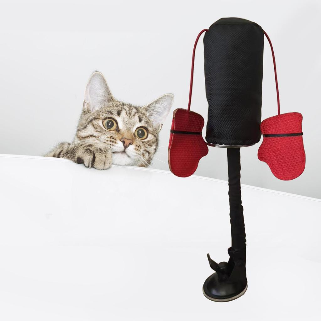 Cats Punching Bag Toy Teaser Toy with Boxing Gloves for Felines Cats Plaything Gift for Indoor Felines