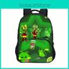 Regretevator Gnarpy Green Cat Backpack With Printed Design For School Use