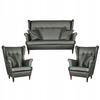 Lounge Set of Furniture Wingback Eco Leather Sofa Scandinavian Armchairs Family Meble