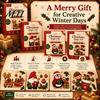 Indoor Outdoor DIY Decor Christmas Magic Felt Sticker Art Kit for Kids, 3D Layered Santa & Tree Custom Sculpting Set Craft Set, No Mess Peel