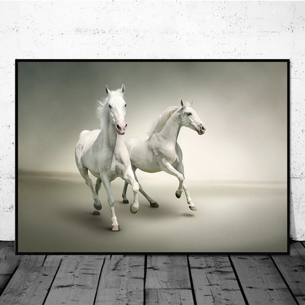 Horse Wall Art Posters Horse Running Canvas Art Print Painting Beautiful Horses Pictures for Modern Home Living Room Decoration