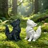 Artistic Showcase Decor 3D Printing Ornament Howling Moon Wolf Tabletop Figurine Eco-friendly PLA Office Desk Toy Matte Finish Desktop Sculpture for