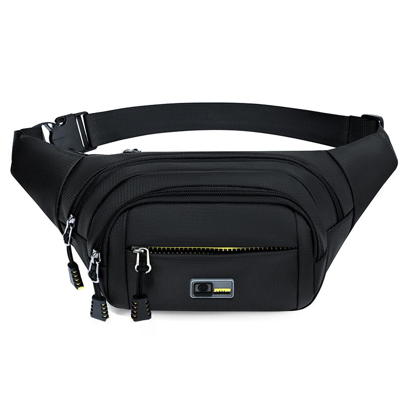 Мужская ультратонкая невидимая поясная сумка - противокражная холщовая поясная сумка для бега и спорта чёрный