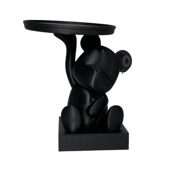 

Bear Serving Tray Key Holder Decorative Bear Figurine with Dish Candy Lipsticks Earrings Jewelry Storage Display Stand Table Desk Organizer 1pc