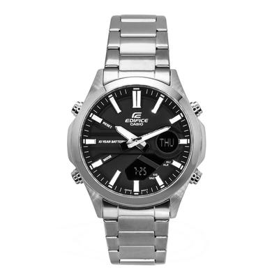 Edifice Analog Digital נירוסטה חוגה שחורה קוורץ EFV-C120D-1A שעון גברים 200M