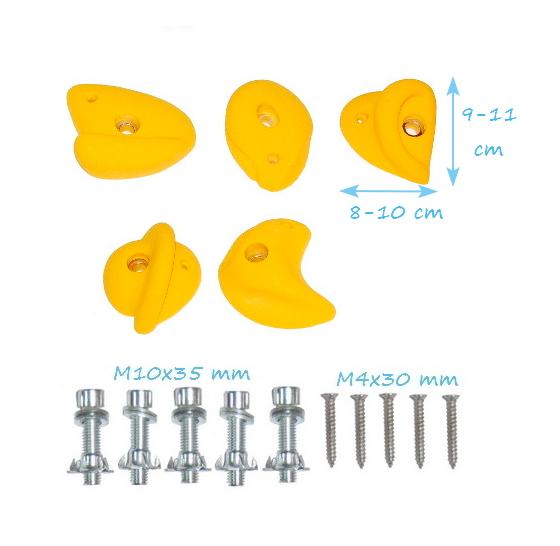 climbing grips M 5 pcs. mix colours