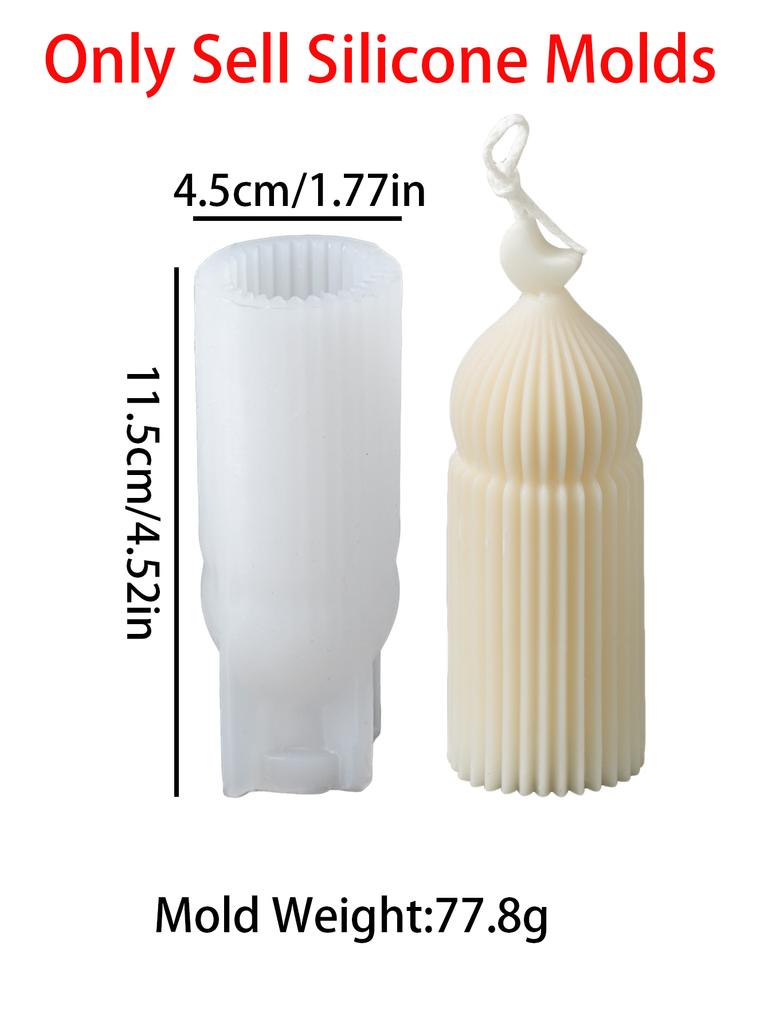 Ramadan Decor Pillar Candle Silicone Mold Islamic Muslim Cylindrical Stripe Candle Mould Soy Wax Molds Eid Mubarak Home Decor