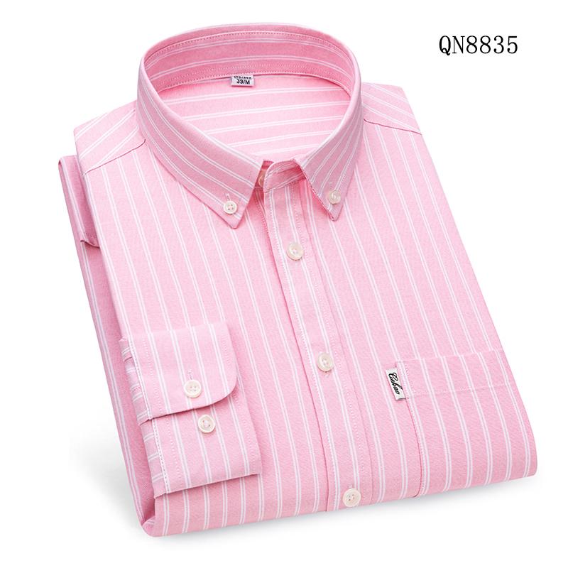 

S - 6XL 100% Cotton Classic Stripes Plaid Shirts Men Long Sleeves Casual Soft Cozy Men Shirt Long Sleeve Pocket Male Clothess 45