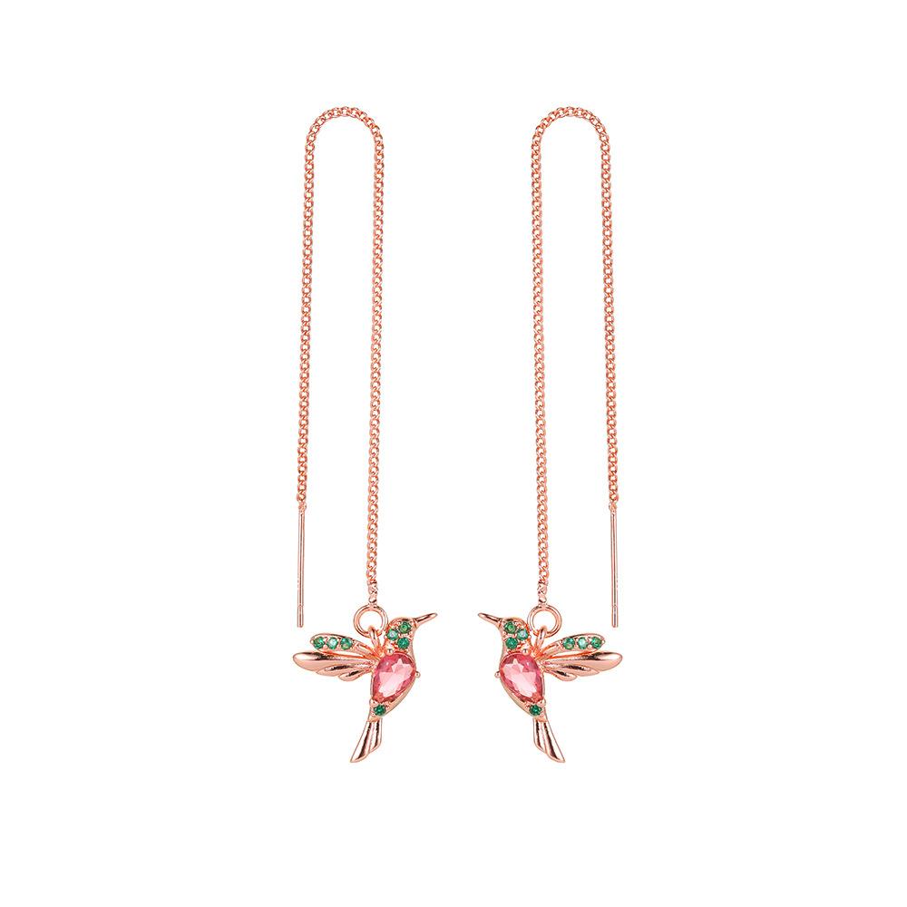 Colored Bird Earline Long Bird Earrings Female Hummingbird Earrings Cute Small Animal Earrings