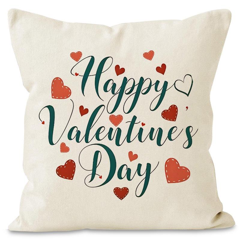 Love Valentine'S Day Print Home Decor Pillowcase Bedroom Living Room Sofa Decoration Polyester Cushion Cover With Zipper