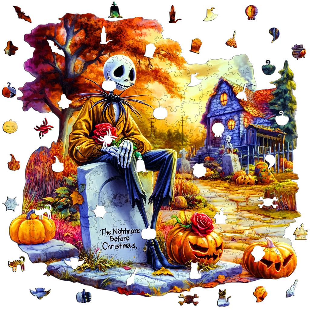 Unique Shape Wooden Jigsaw Puzzle Home Wooden Decor Christmas and Halloween Gift Toy For Teen And Kid